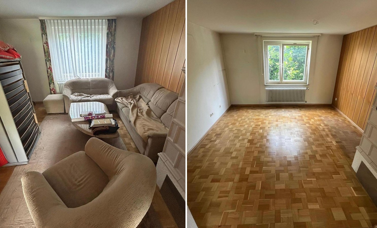 Haushaltsauflösung Bodensee – Schlafzimmer vorher und nachher