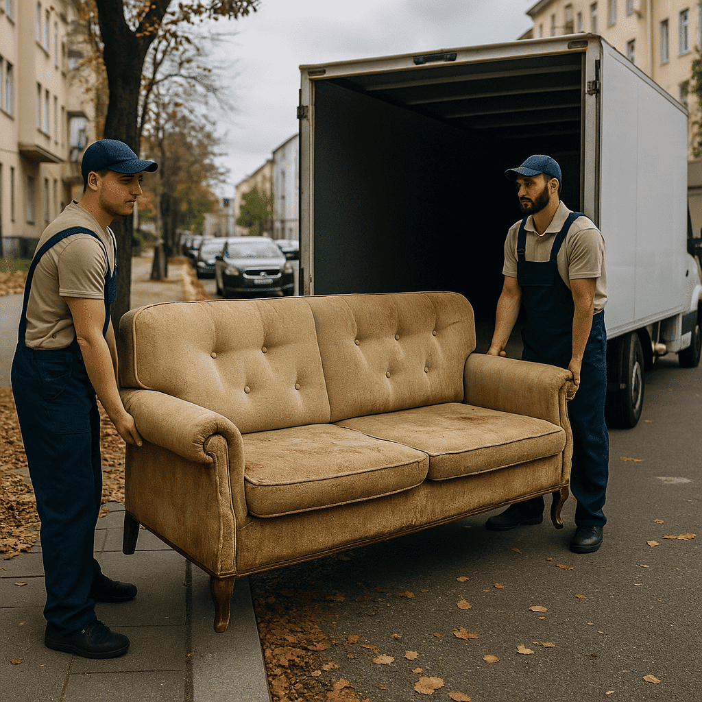Möbelabholung NRW — Studenten-Power Studenten-Power Mitarbeiter bei der Möbelabholung in NRW