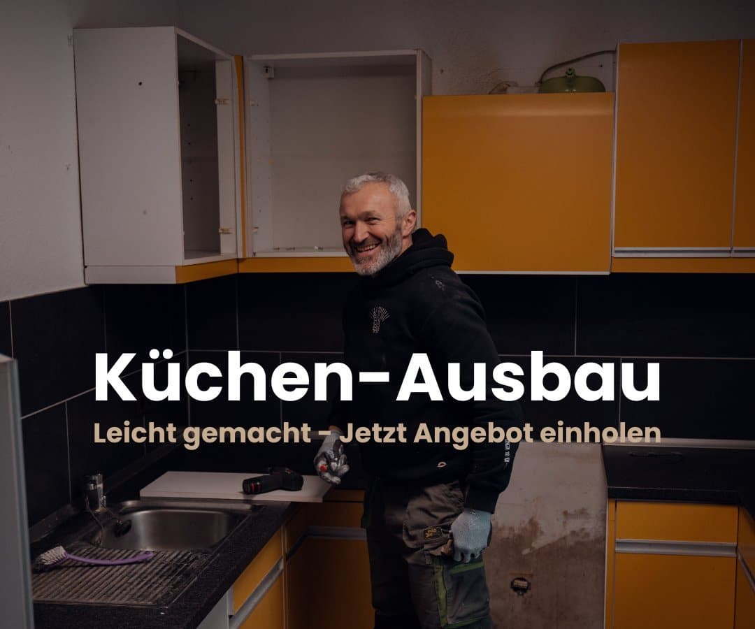 Küche entsorgen Nürnberg – Küchenausbau und Entsorgung zum Festpreis Küche entsorgen Nürnberg – Mitarbeiter beim Küchenausbau vor Ort
