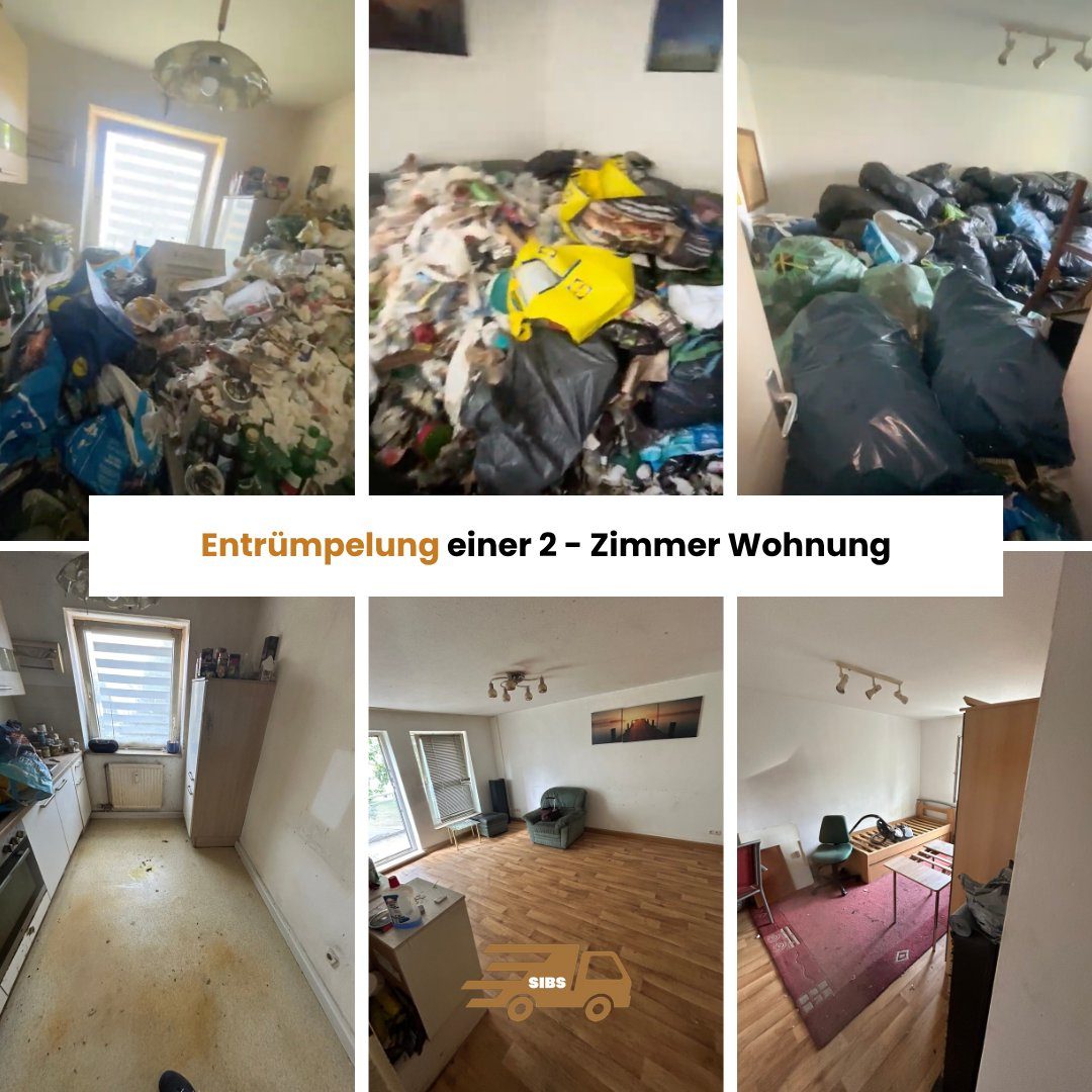 Messie Wohnung entrümpeln Nürnberg – diskret und besenrein Messie Wohnung entrümpeln Nürnberg – Vorher und Nachher einer 2-Zimmer-Wohnung