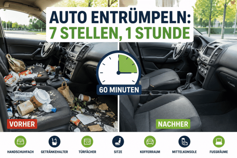Auto entrümpeln: 7 Stellen, 1 Stunde